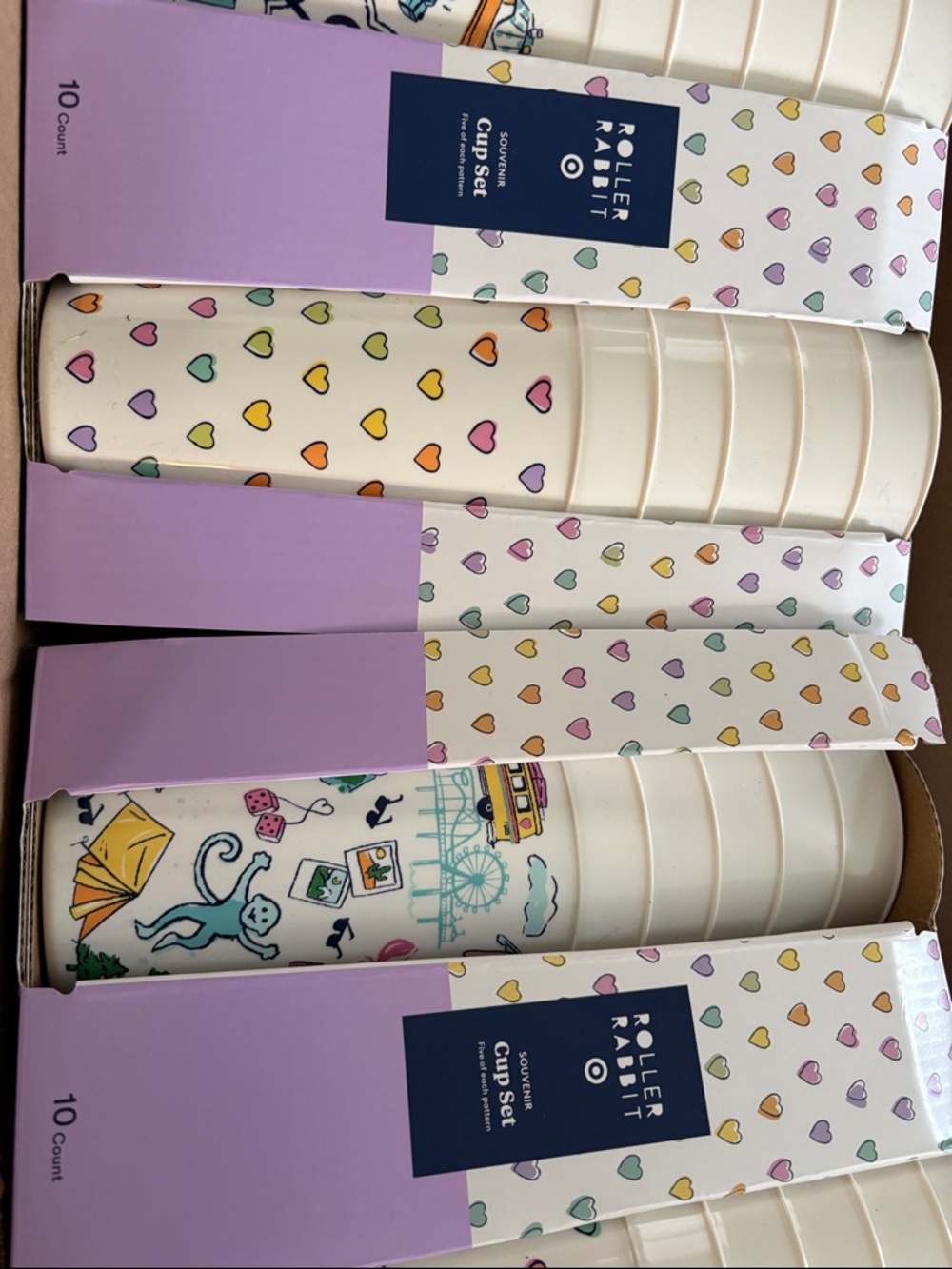 Two New  Roller Rabbit x Target 10ct Souvenir 20 Cups
